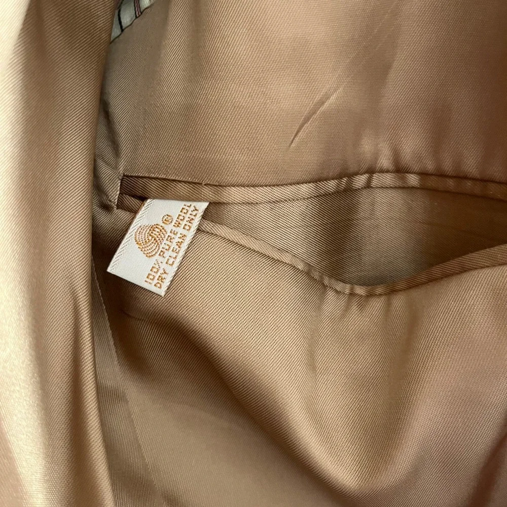 Mark Shale Mens 100% Pure Wool Blazer Sport Coat Tan Brown Check Made in USA